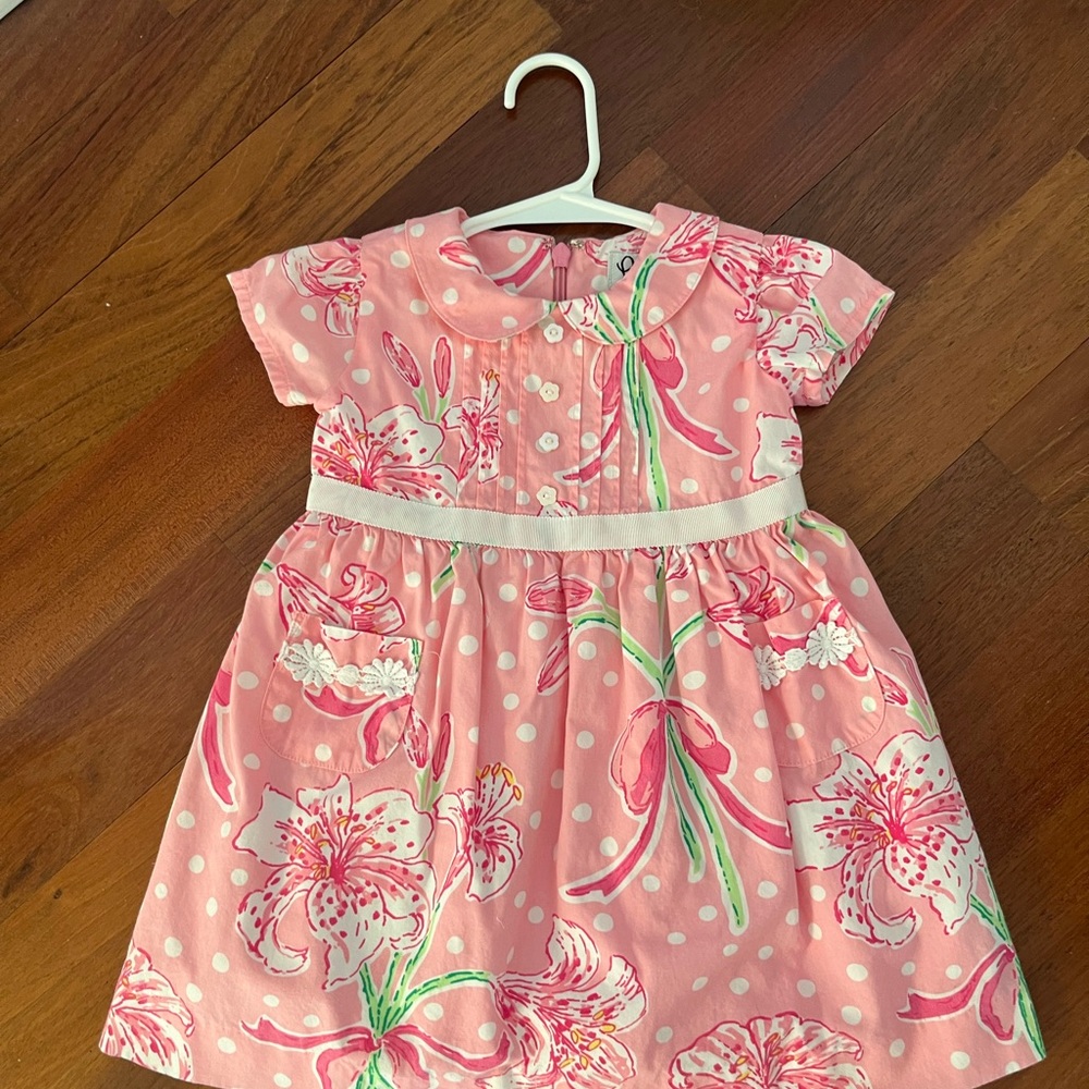 Lilly Pulitzer Pink and White Flutter Sleeve Sundress